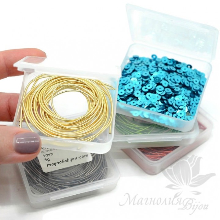 Cajita de plastico transparente para cuentas, canutillo y ect., 1und.