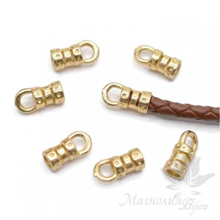 КОНЦЕВИК "Бочонок 2,9мм", позолота 24К