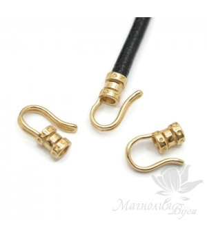 КОНЦЕВИК с крючком "Бочонок 2,9мм", позолота 24К