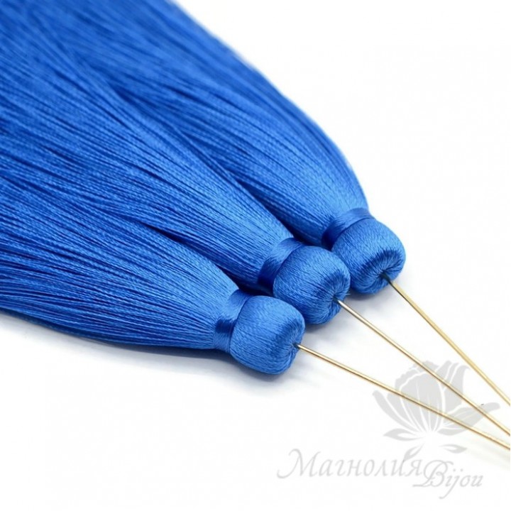 Шёлковая кисть "BLUE" с пином(позолота 16 карат)