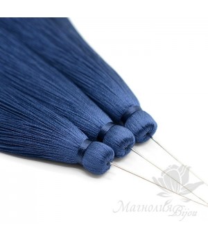 Шёлковая кисть "BLUE DEPTHS" с пином(родиевое покрытие)