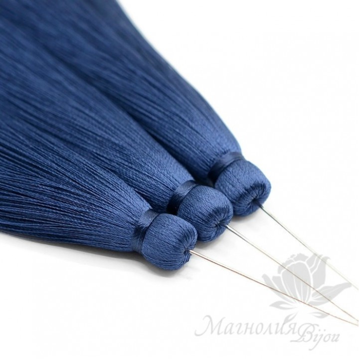 Шёлковая кисть "BLUE DEPTHS" с пином(родиевое покрытие)