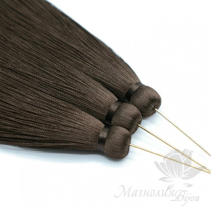 Шёлковая кисть "BROWN GRANITE" с пином(позолота 16 карат)