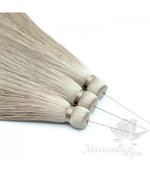 Шёлковая кисть "LIGHT TAUPE" с пином(родиевое покрытие)