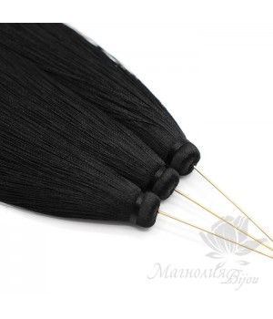 Шёлковая кисть "BLACK" с пином(позолота 16 карат)