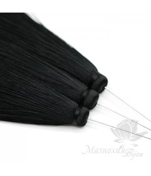 Шёлковая кисть "BLACK" с пином(родиевое покрытие)