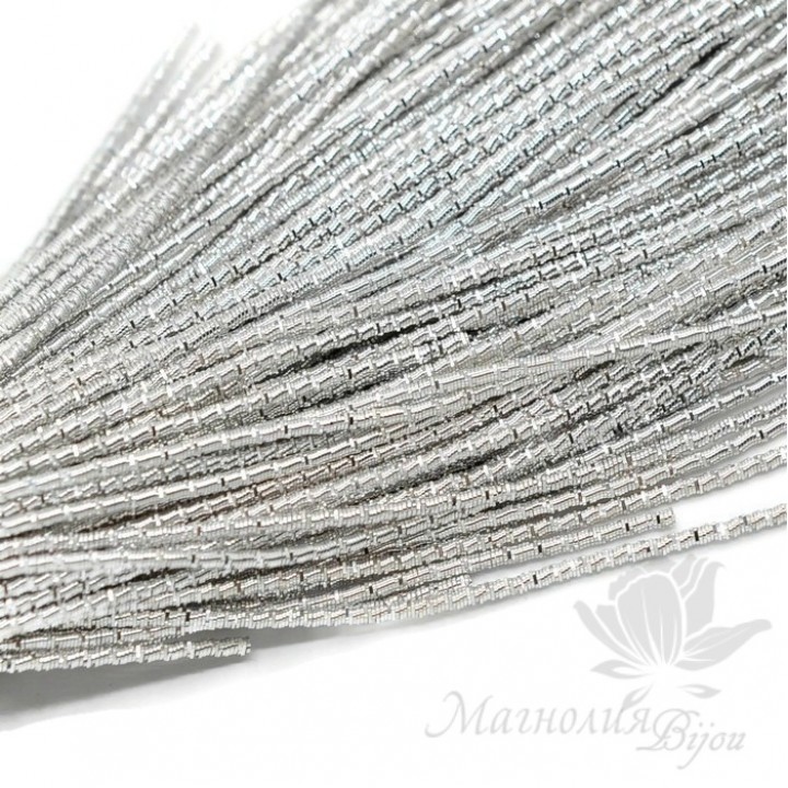 Канитель фигурная 1мм "Бамбук", серебро