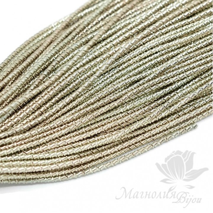 Канитель фигурная 1мм "Бамбук", светлое золото