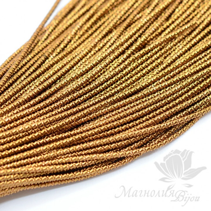 Canutillo texturizado 1mm "Bambú" para bordado, antique gold