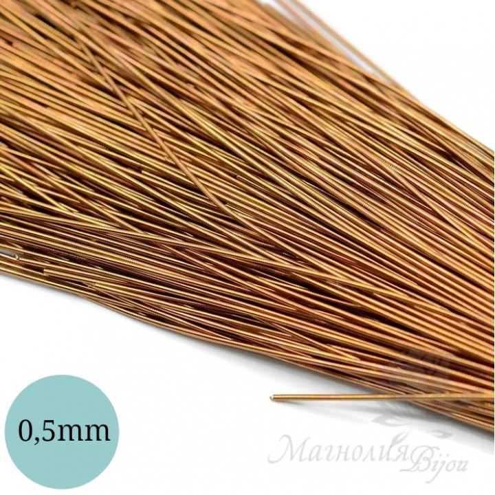 Канитель гладкая мягкая 0,5мм, медовый