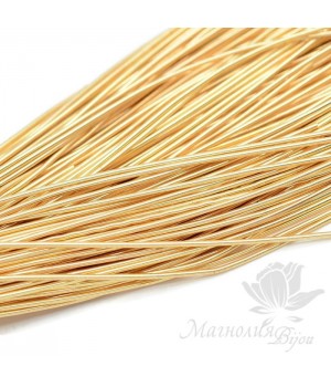 Канитель гладкая мягкая 1мм, тёмное золото