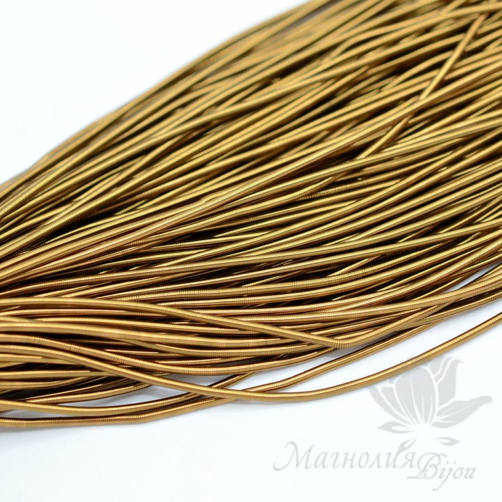 Канитель гладкая мягкая 1мм, античное золото
