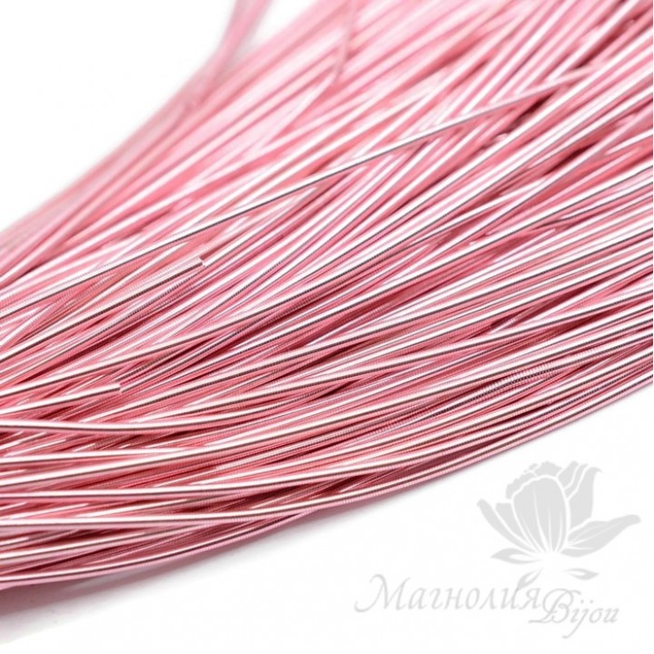 Канитель гладкая мягкая 1мм, розовый