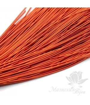 Канитель гладкая мягкая 1мм, темно-оранжевый