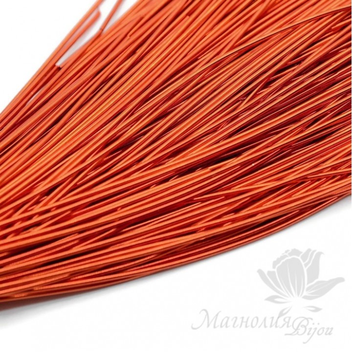 Канитель гладкая мягкая 1мм, темно-оранжевый