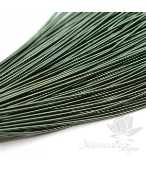 Канитель гладкая мягкая 1мм, темно-оливковый