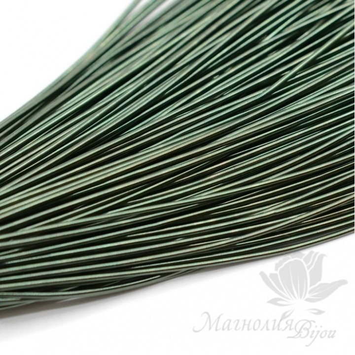 Канитель гладкая мягкая 1мм, темно-оливковый