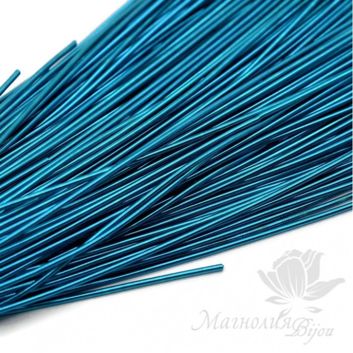 Канитель гладкая мягкая 1мм, морской синий