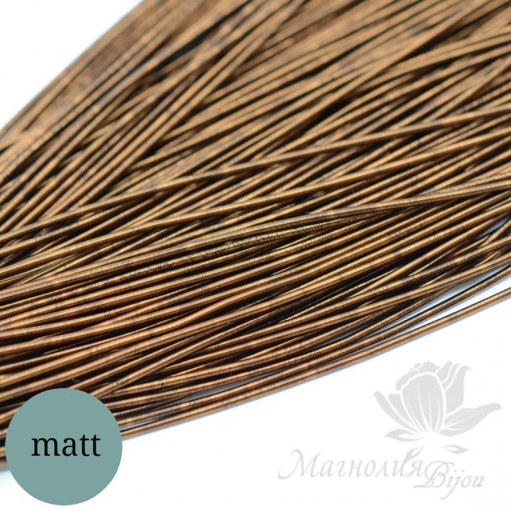 Канитель матовая мягкая 1мм, античное золото