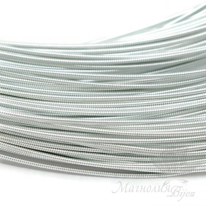 Жёсткая канитель 1мм, серебро