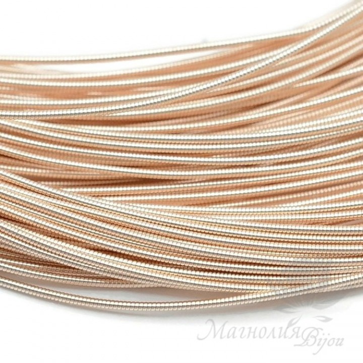Жёсткая канитель 1мм, розовое золото