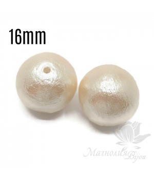 Хлопковый жемчуг 16мм, off white