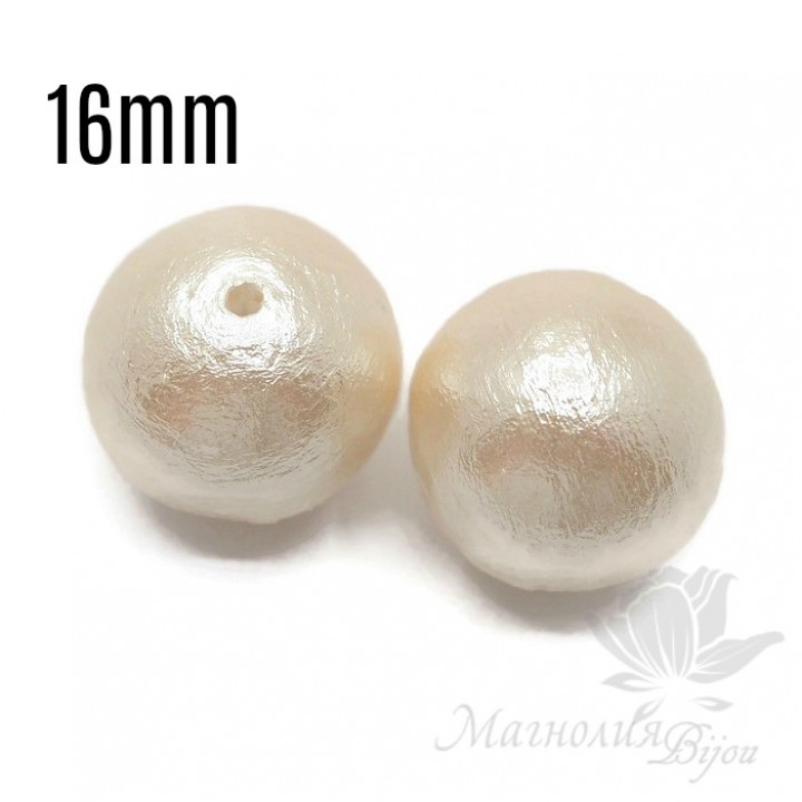 Хлопковый жемчуг 16мм, off white