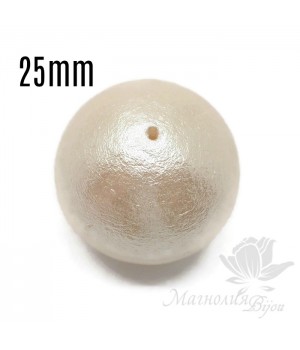 Хлопковый жемчуг 25мм, off white