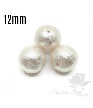 Хлопковый жемчуг 12мм, белый