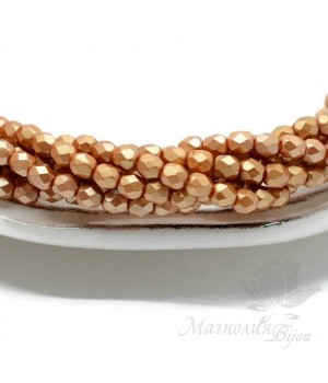 Чешские граненые бусины Pastel Amber 4мм, 20 штук