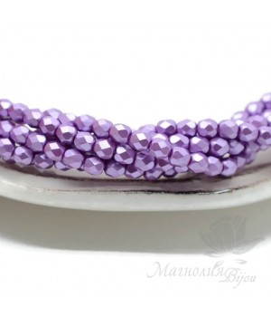 Чешские граненые бусины Pastel Lila 4мм, 20 штук