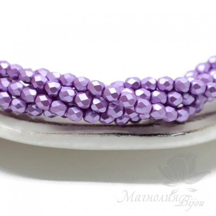 Чешские граненые бусины Pastel Lila 4мм, 20 штук