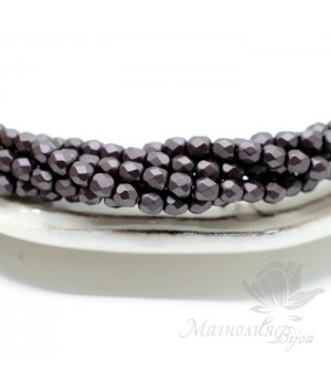 Чешские граненые бусины Pastel Dk. Brown 4мм, 20 штук