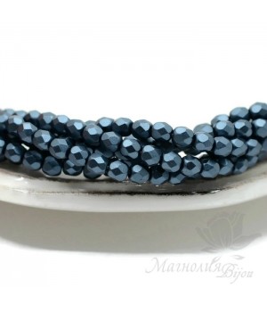 Чешские граненые бусины Pastel Dk. Grey/Hematite 4мм, 20 штук