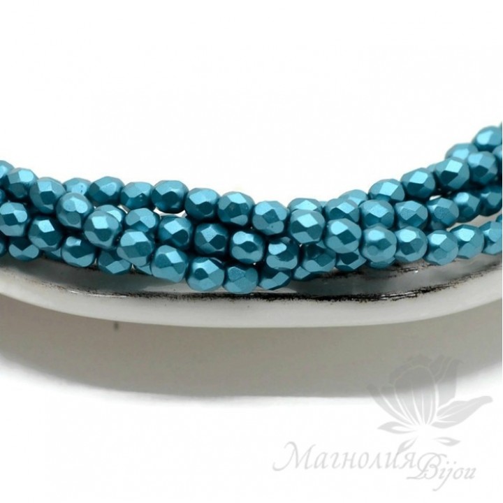 Чешские граненые бусины Pastel Emerald 4мм, 20 штук