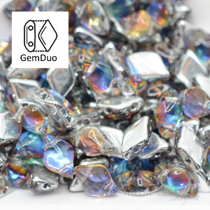 GemDuo "Backlit Petroleum" 8 : 5мм, 5g