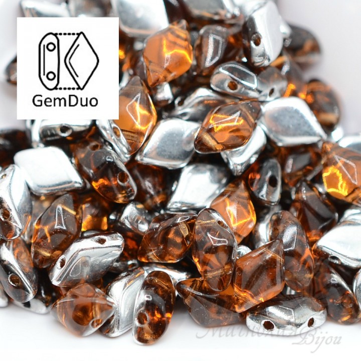 GemDuo "Backlit Smoked Topaz" 8 : 5мм, 5 грамм