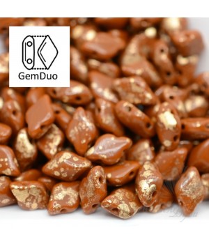GemDuo "Gold Splash Brown Opaque" 8 : 5мм, 5 грамм