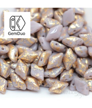 GemDuo "Gold Splash Purple Opaque" 8 : 5мм, 5 грамм
