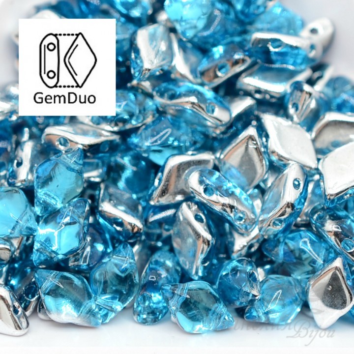 GemDuo "Backlit Aquamarine" 8 : 5мм, 5 грамм