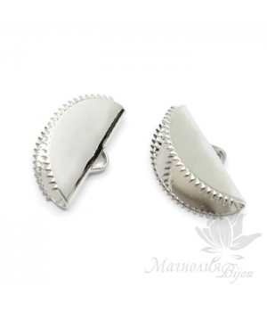 Зажим/концевик цвет платина для лент, шнуров, кистей