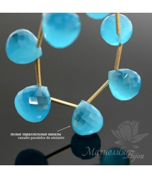 Кошачий глаз, голубой, бриолет-луковица