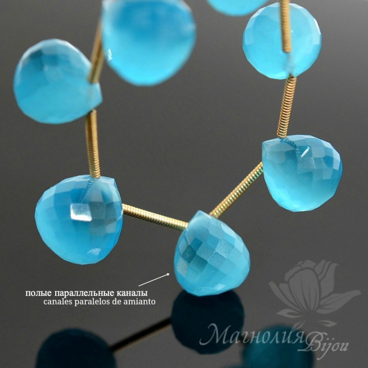 Кошачий глаз, голубой, бриолет-луковица