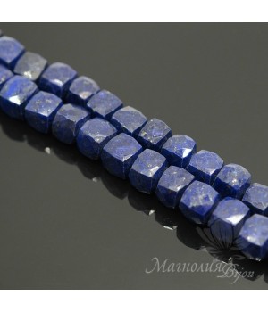 Лазурит квадратные бусины 6-7мм, 1 штука