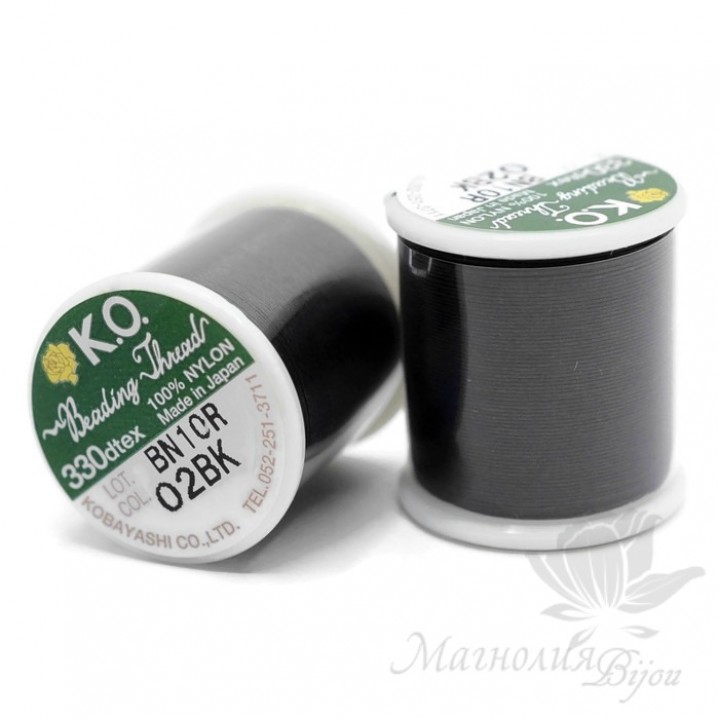 Нить для бисера K.O., катушка 50м, чёрная