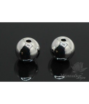 БУСИНА 10мм, родиевое покрытие БУСИНА 10мм, родиевое покрытие