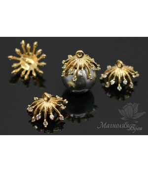 ШАПОЧКА с пином "Медузка", позолота 16 карат ШАПОЧКА с пином "Медузка", позолота 16 карат