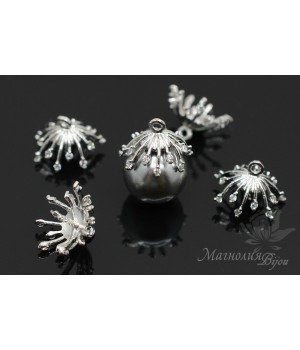 ШАПОЧКА с пином "Медузка", родиевое покрытие ШАПОЧКА с пином "Медузка", родиевое покрытие