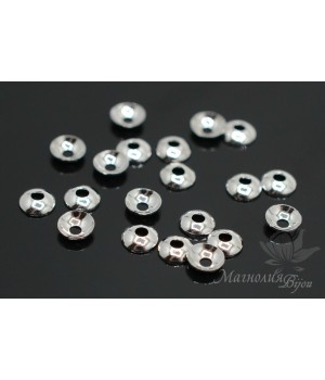 Шапочка для бусин 4мм род./п, 10 штук