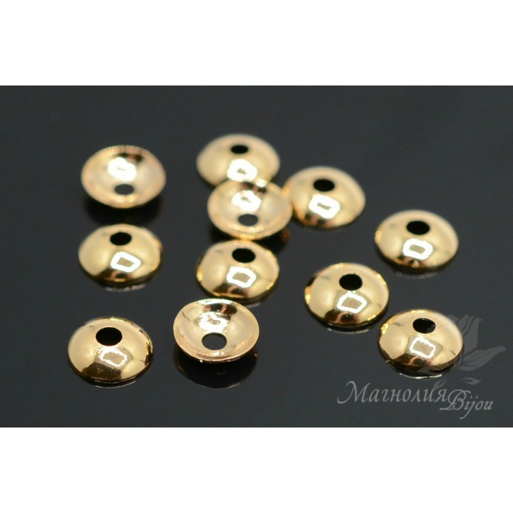 Casquilla 6mm dorado 16K, 2uds